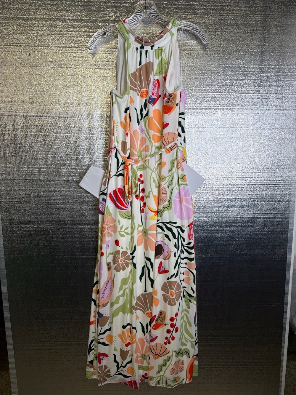 Cato Cream Maxi Sleeveless Dress with Multicolor Floral Print NWOT